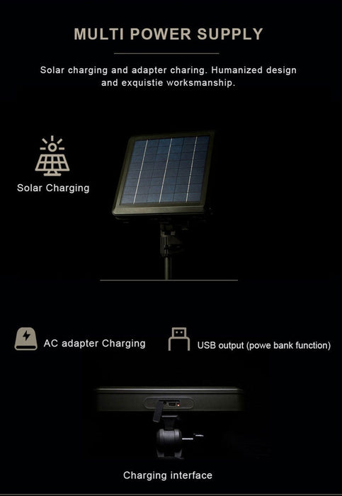Wild Land portable solar rechargeable LED camping tripod light
