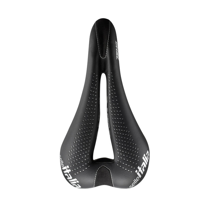 Selle Italia Diva Gel women's saddle in black, S3, top view showing central cut-out