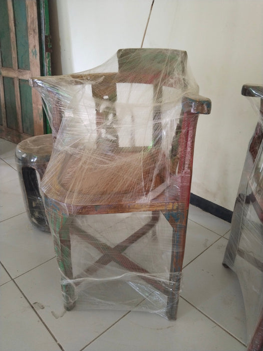 Teak Wood, Carved Chair 001