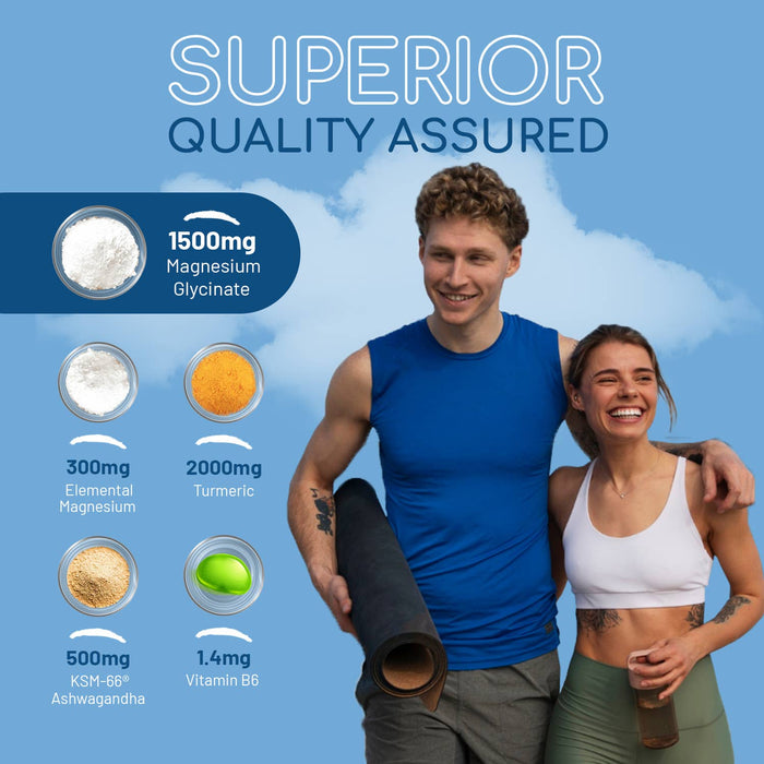 Prowise Magnesium Glycinate with Ashwagandha, Turmeric & Vitamin B6