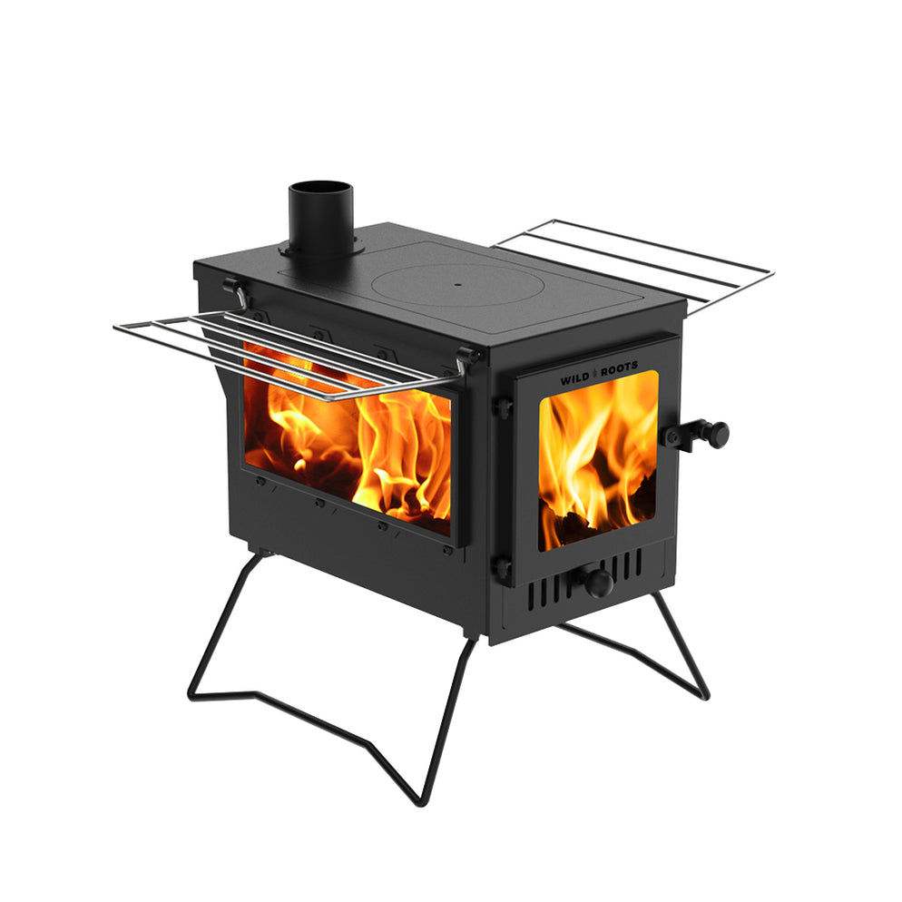 Wild Roots Black BBQ Fire Pit Stove Box - Mini Log Burner ...
