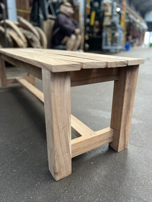 Wild Roots Slatted Hardwood Outdoor Bench