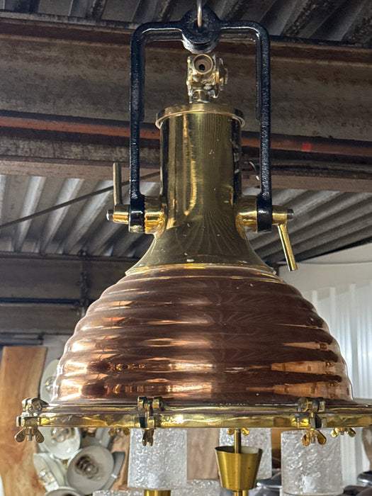Salvaged Wiska Brass and copper deck Pendant light Marine (Large)