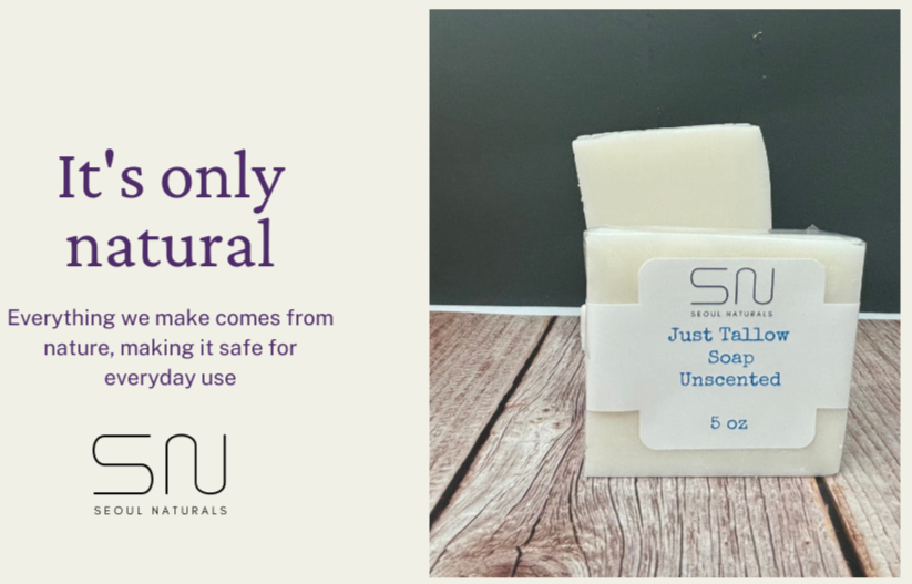 Seoul Naturals Just Tallow Unscented Soap 5oz