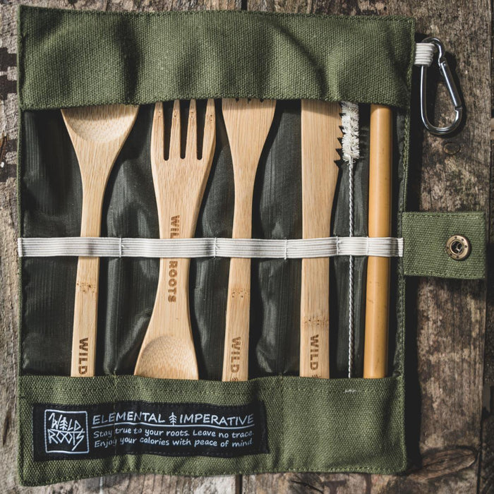 Bamboo Cutlery Set - Khaki