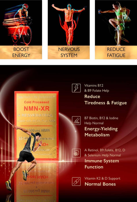 NMN NAD+ Resveratrol Vitamins - Anti-Aging powder/drink mix