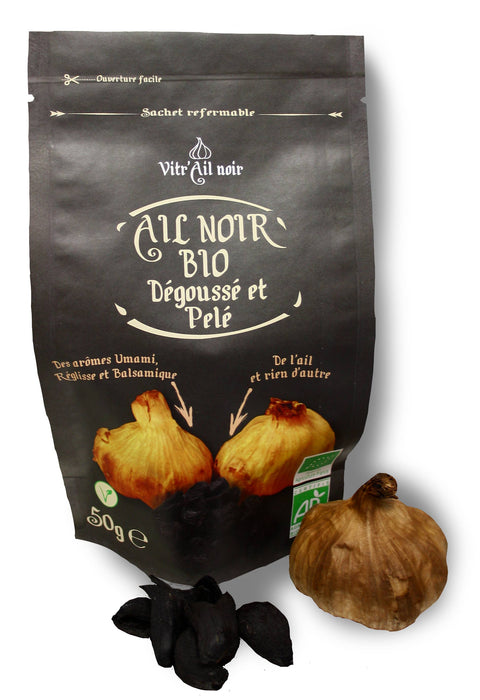 Vitra Ail Noir  black garlic cloves in a 50g bag