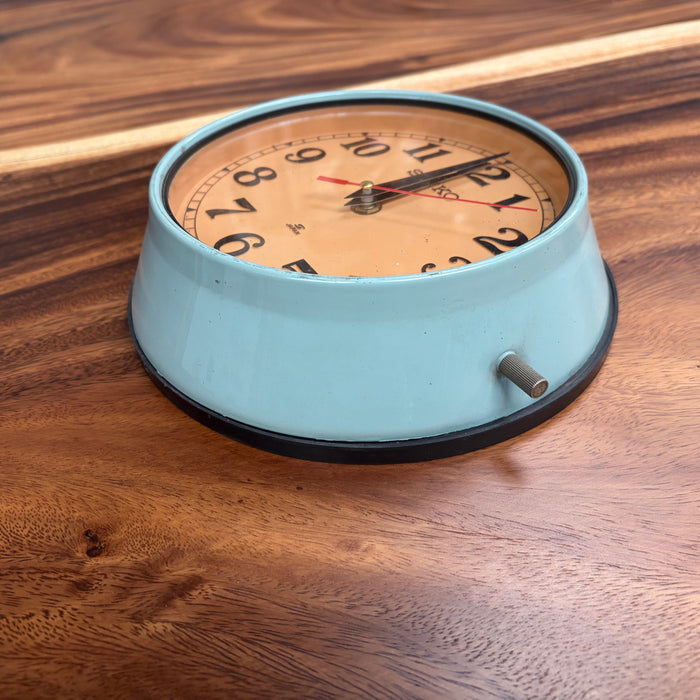 Seiko Salvaged Ships Cabin Clock – Original Paint Teal (Coffee Face)
