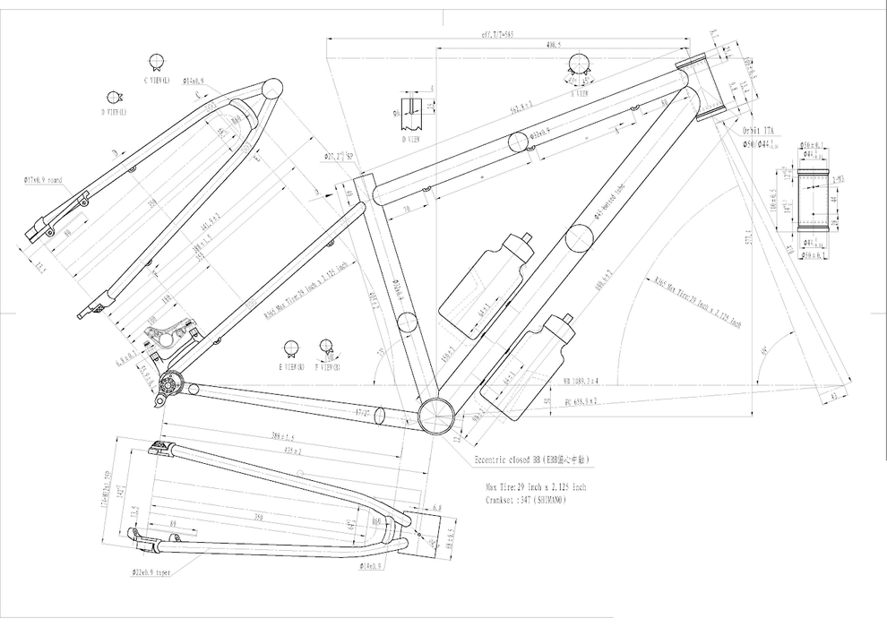 OLSEN BIKES - TITANIUM STREET MTB FRAME Ti8 SBW Size By Wheel