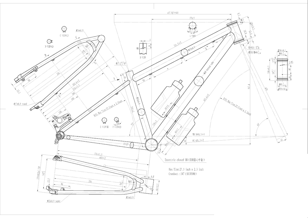 OLSEN BIKES - TITANIUM STREET MTB FRAME Ti8 SBW Size By Wheel