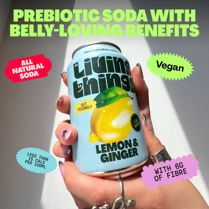 Lemon & Ginger Prebiotic Soda - Living Things