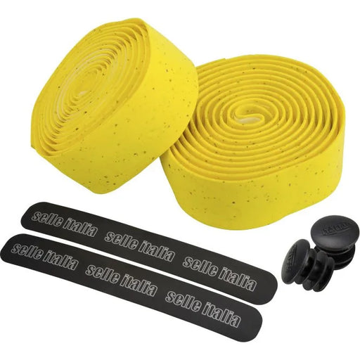 Yellow Selle Italia Smootape Corsa EVA and cork road bike handlebar tape