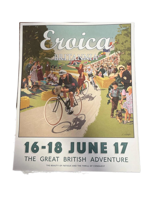 L'Eroica Britannia 2017 Original Event Poster – Vintage Cycling Art, 61 x 91cm
