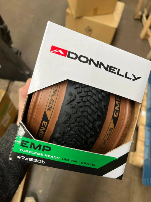 Donnelly EMP 650b x 47 gravel tyre, tan sidewall, 120TPI tubeless-ready