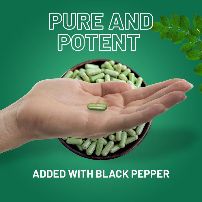 Pure Moringa 4000mg - 120 Vegan Capsules with Black Pepper