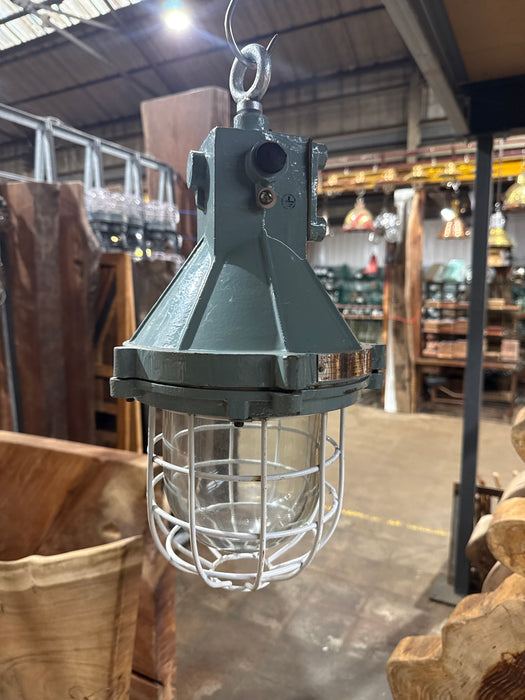 Salvaged Aluminium pendant / Hanging light original colour