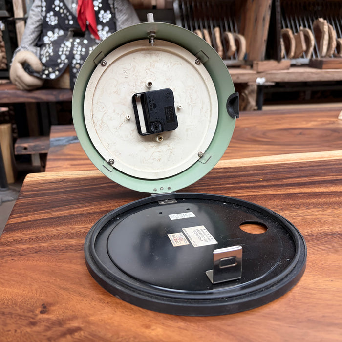 Seiko Salvaged Ships Cabin Clock – Original Paint Green (White Face)