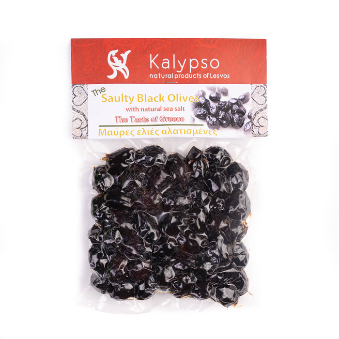Kalypso Authentic Black Salty Olives from Lesvos Island-Greece 200g