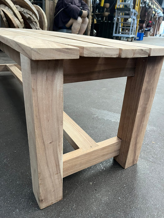 Wild Roots Slatted Hardwood Outdoor Bench