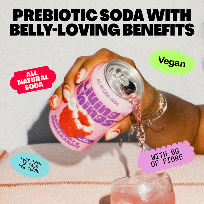 Raspberry & Pomegranate Prebiotic Soda - Living Things