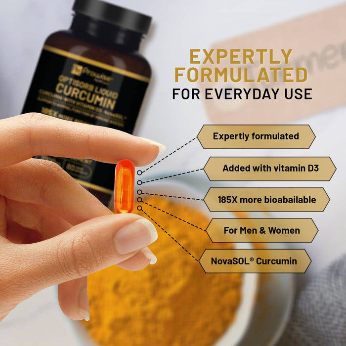 Prowise Optisorb Liquid Curcumin with Vitamin D - 60 Capsules
