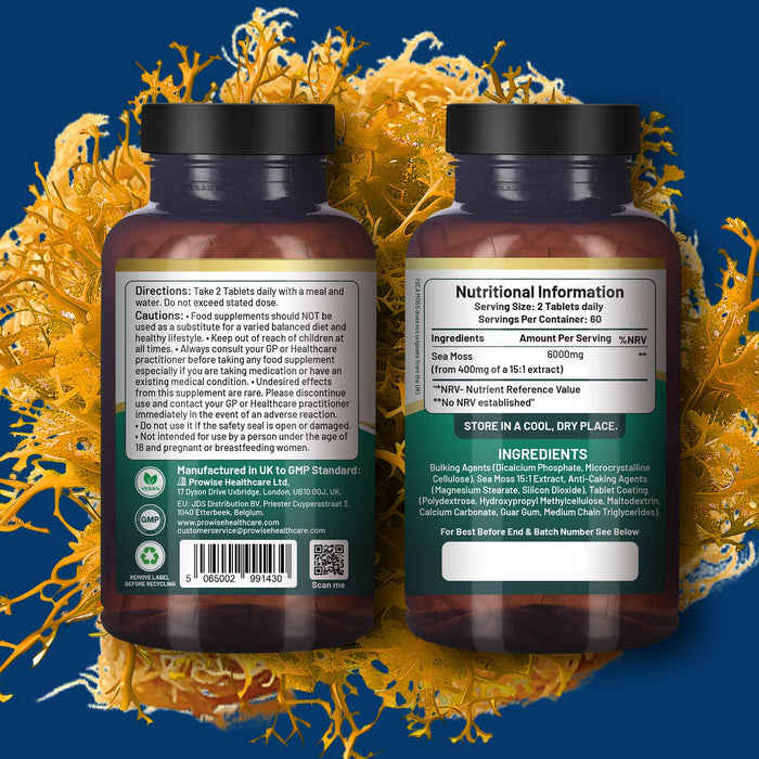 ProWise High-Strength Irish Sea Moss Tablets | 6000mg Daily Serving