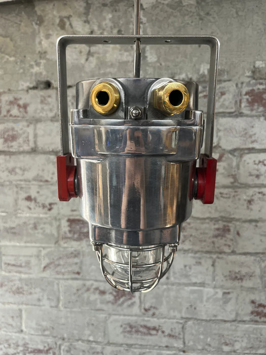 Salvaged Aluminium Beacon / Passageway Light with small cage