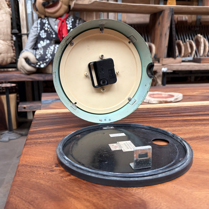 Seiko Salvaged Ships Cabin Clock – Original Paint Green (Coffee Face)