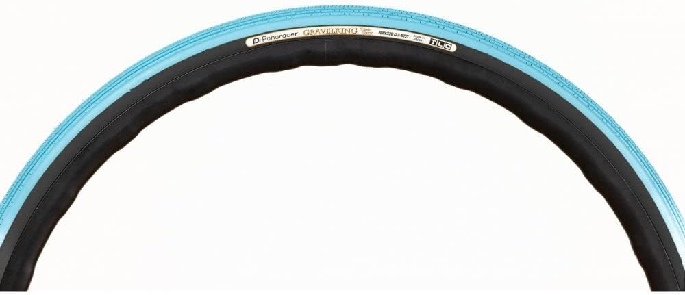 PANARACER GRAVEL KING SEMI SLICK COLOUR EDITION TLC GRAVEL TYRE TURQUOISE BLUE/BLACK 700X43C