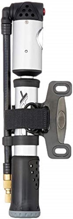 XLC PU-A04 Dual Valve Mini Pump With Gauge - Silver