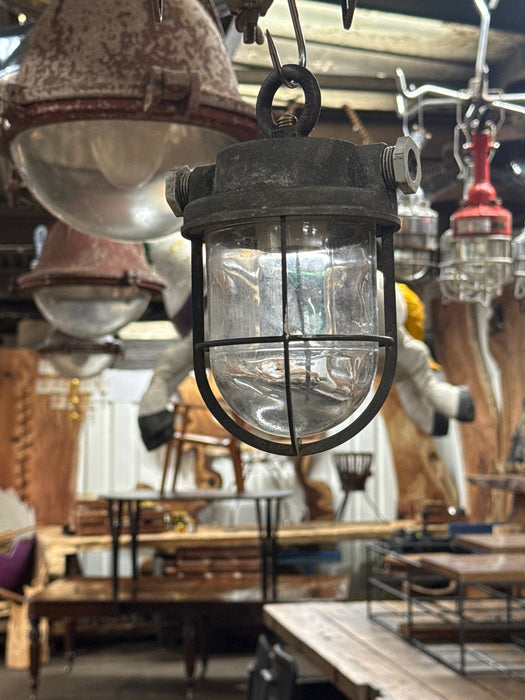 Salvaged Small Brass Hanging Passage Light