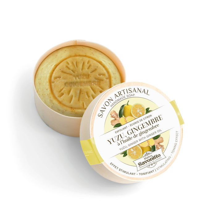 Savonitto Yuzu & Ginger Soap in Wooden Box 100g made in Provence