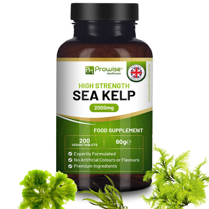 Prowise Sea Kelp 2000mg Tablets | 200 Vegan Tablets | Natural Source of Iodine