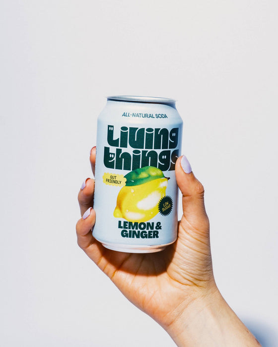 Lemon & Ginger Prebiotic Soda - Living Things