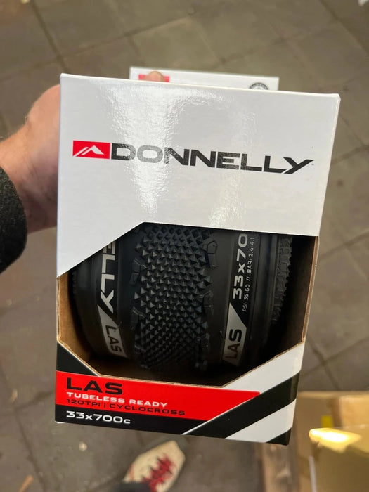 Donnelly LAS 700x33 cyclocross tyre, all black, folding bead, tubeless ready