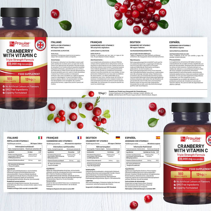 Prowise Triple Strength Cranberry 30,000mg Added with Vitamin C