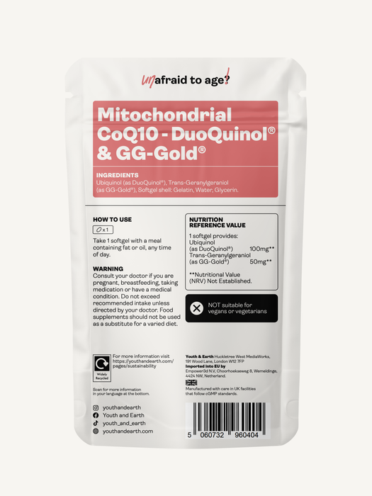Mitochondrial CoQ10 - DuoQuinol® & GG-Gold®  – 150mg x 30 Softgels