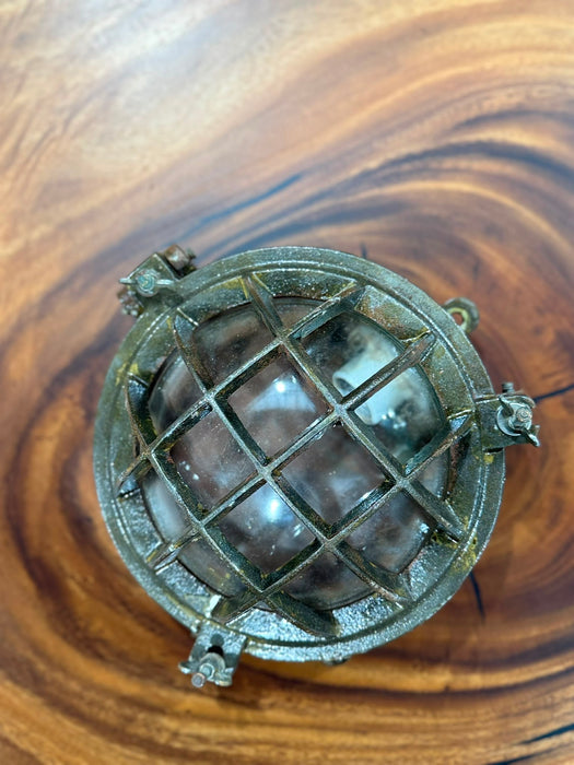 Salvaged Iron Round Bulkhead light
