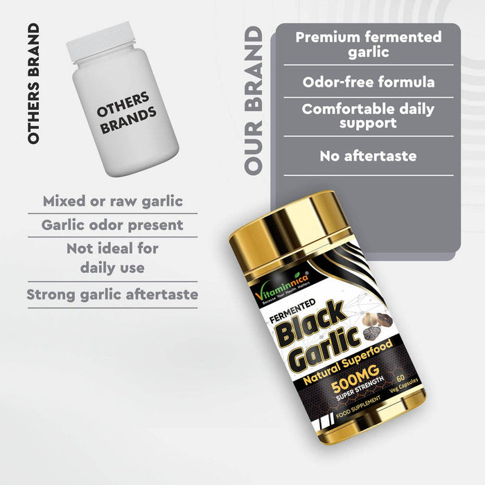 Vitaminnica Black Garlic Capsules — Immunity & Heart Health | 60 Capsules