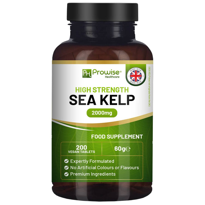 Prowise Sea Kelp 2000mg Tablets | 200 Vegan Tablets | Natural Source of Iodine