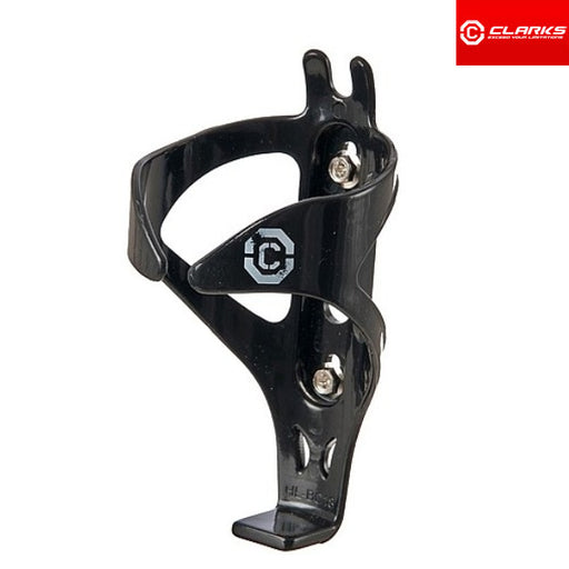 Clarks BC-18 Polycarbonate Bottle Cage in Black with mounting bolts fitted