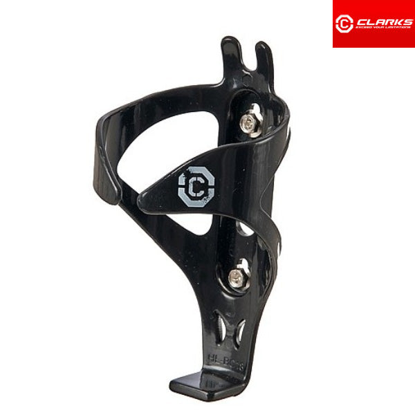 Clarks BC-18 Polycarbonate Bottle Cage in Black with mounting bolts fitted