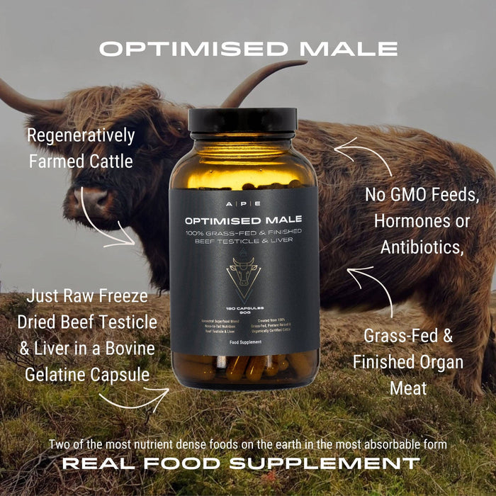 Optimised Male | Grass-Fed Beef Testicle & Liver Capsules
