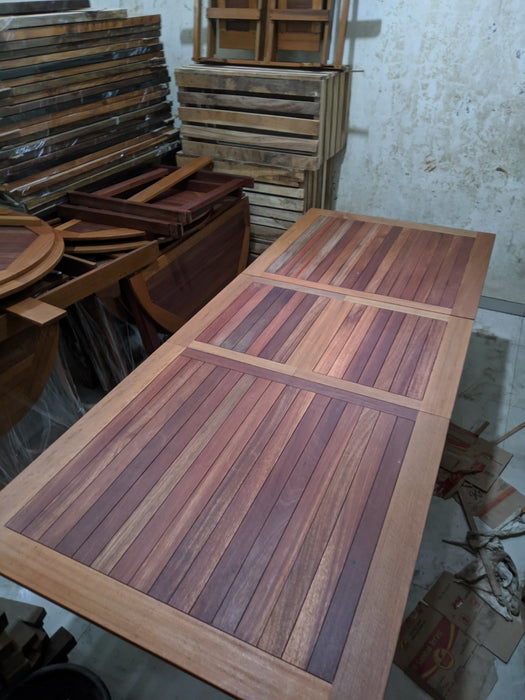 Reclaimed Bengkirai & Momala Extendable Folding Table — Rectangle, 1.8m × 1m
