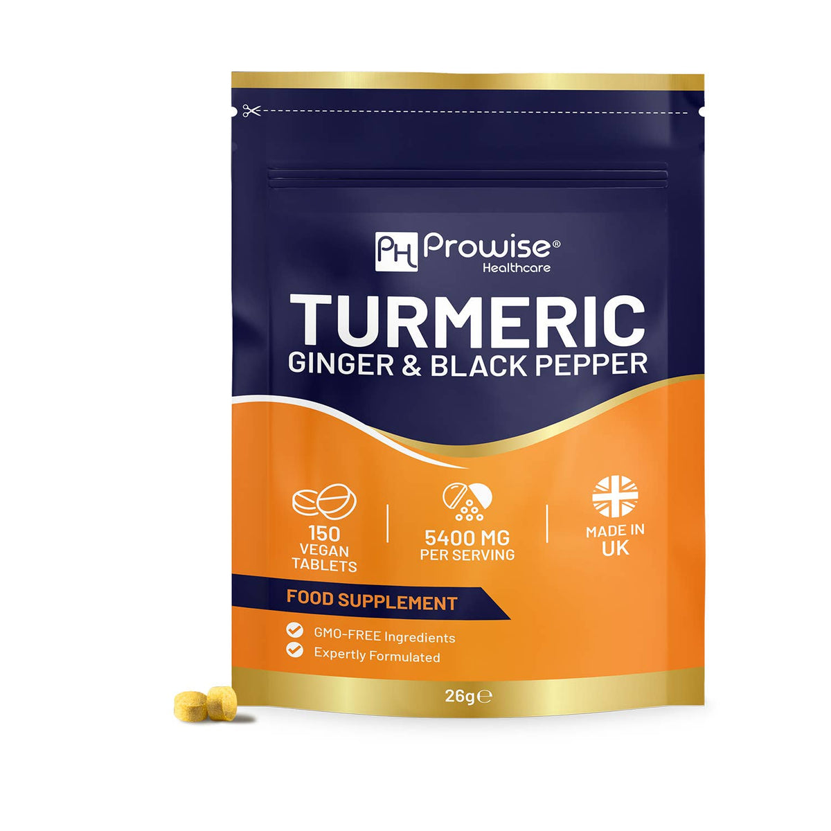 Prowise Turmeric Tablets 5400mg with Black Pepper & Ginger ...
