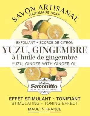 Savonitto Yuzu & Ginger Soap in Wooden Box 100g made in Provence