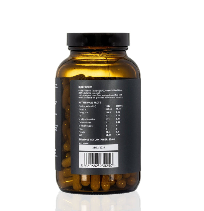Optimised Male | Grass-Fed Beef Testicle & Liver Capsules