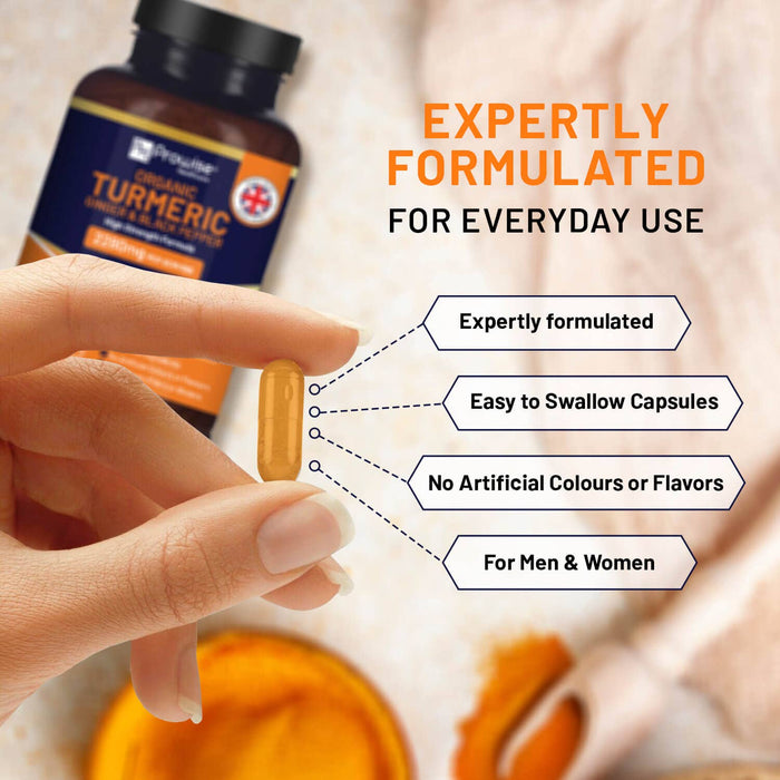 Prowise Organic Turmeric 2280mg (High Strength) with Black Pepper