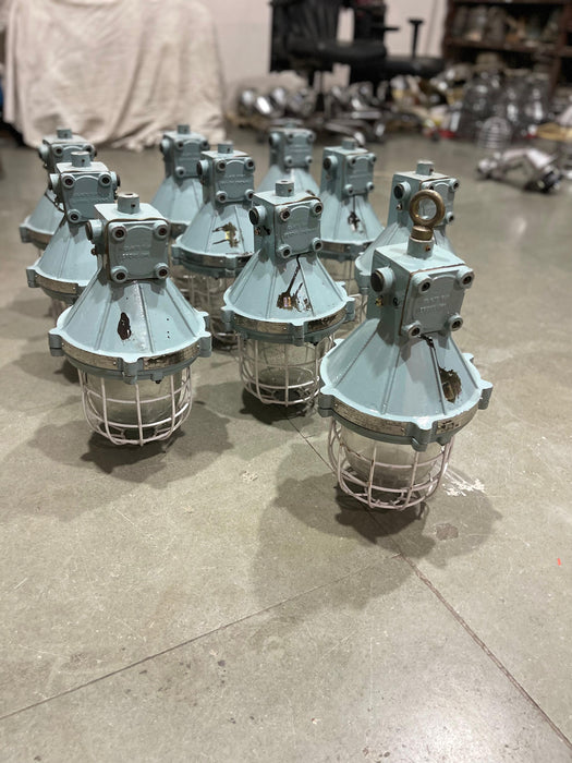 ALUMINIUM HANGING LIGHT WITH ORIGINAL PAINT Model 11