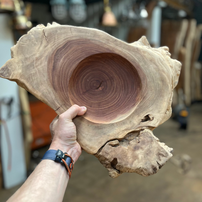 Final Clearance got to go LARGE Mimba Burl Plate / Bowl / Board Sustainably Sourced, One-of-a-Kind